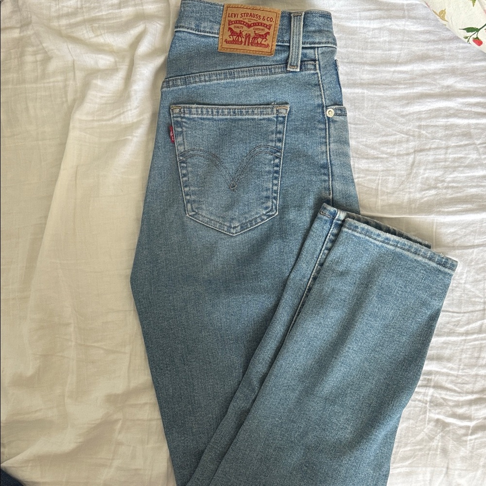 Levi's Light-Medium Blue High Waisted Mom Jeans